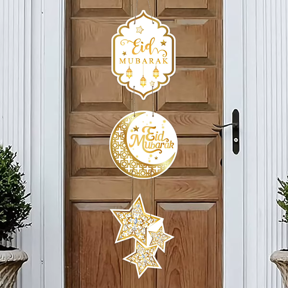 Eid Mubarak porte suspendue drapeau Kareem Ramadan décor pour la maison 2025