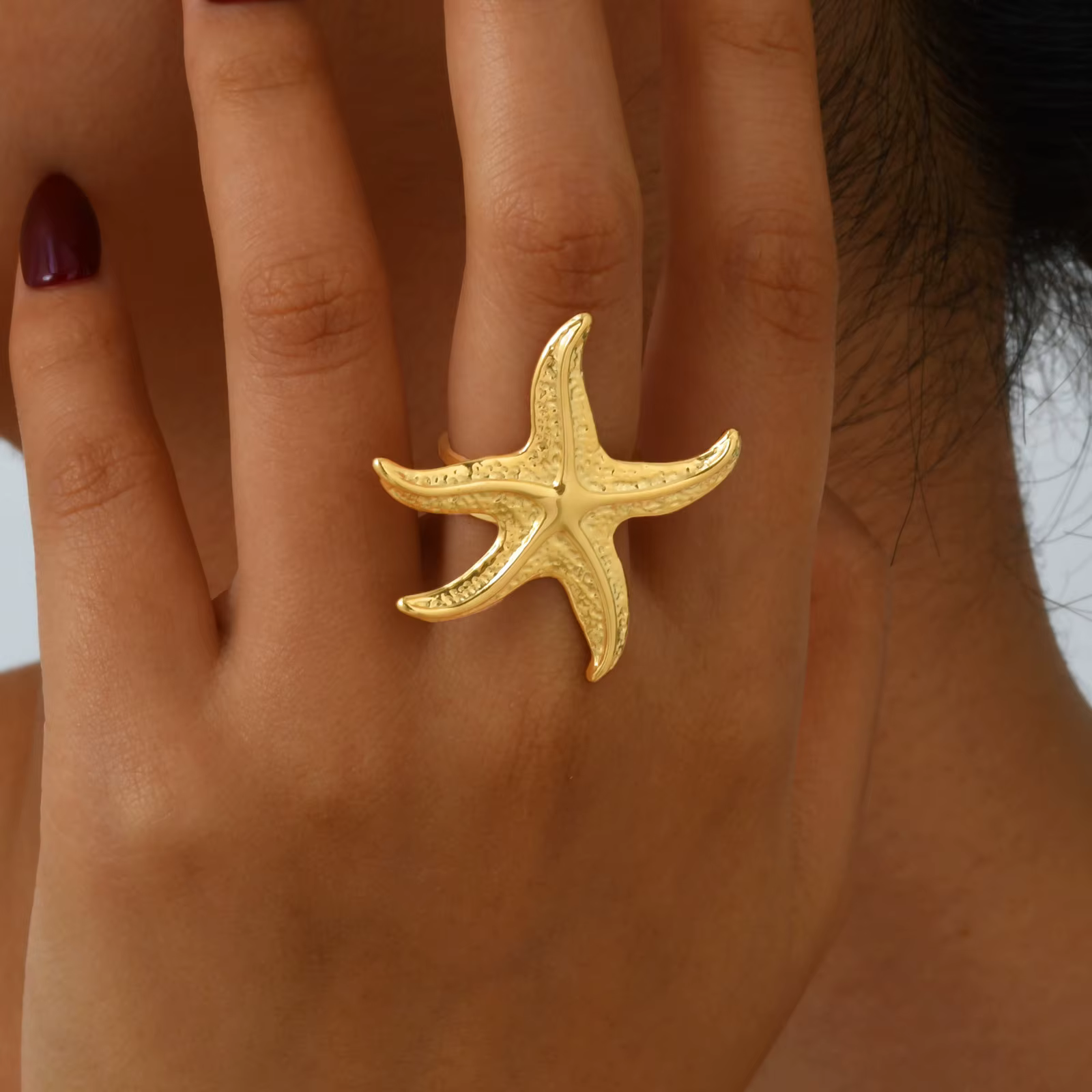 Bagues ouvertes étoile de mer pour femmes