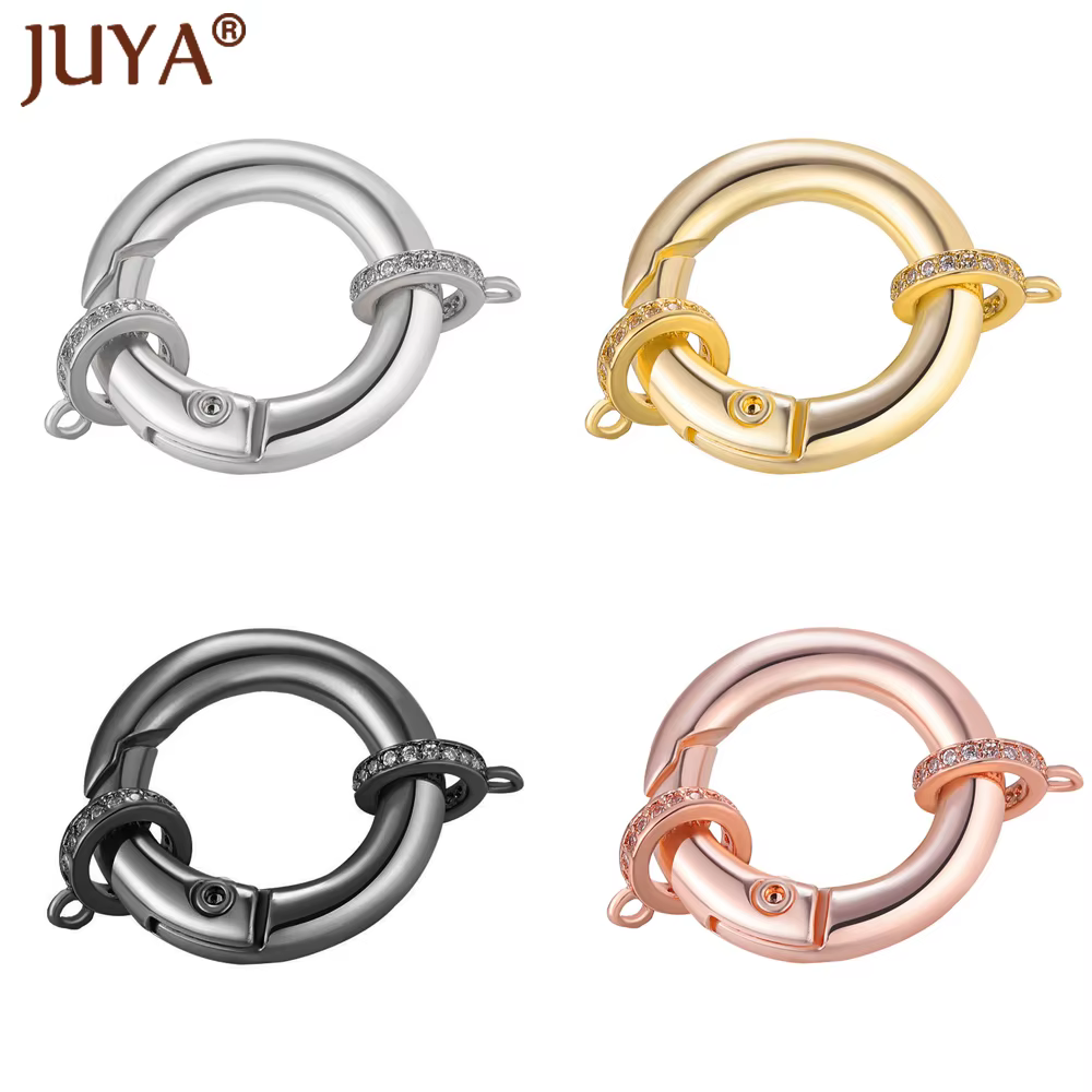 Fermoirs en cuivre et zircone pour fabrication de bijoux faits à la main