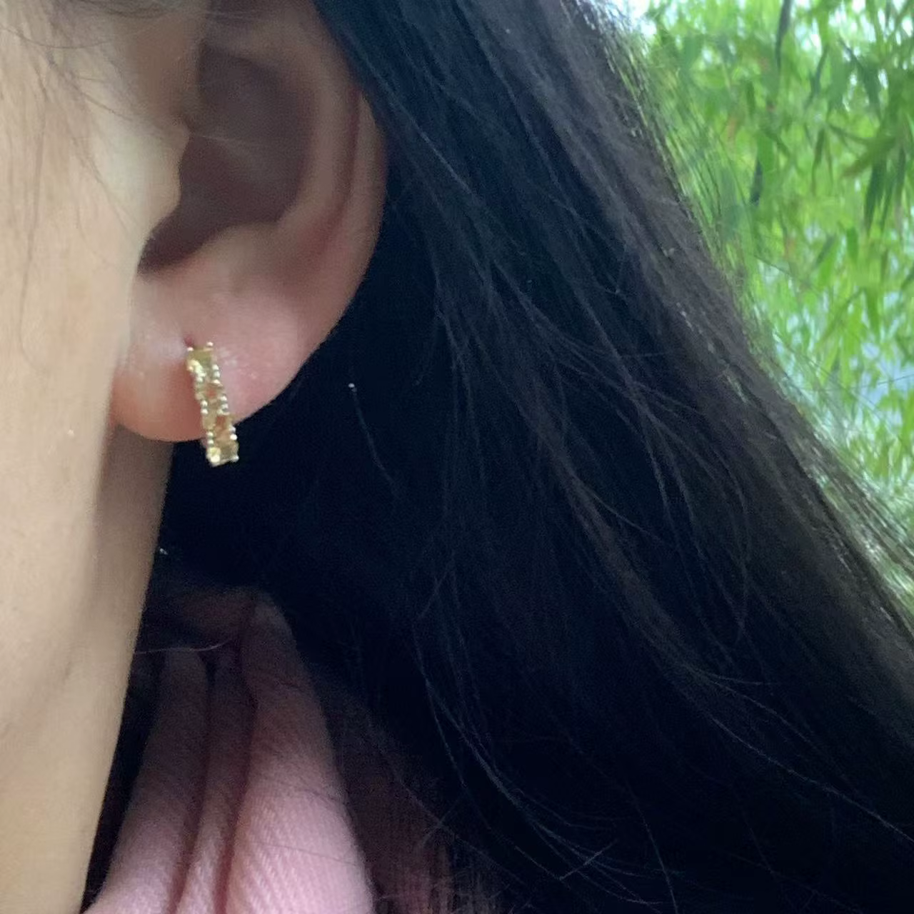HEYYA – boucles d'oreilles créoles en pierre Citrine naturelle