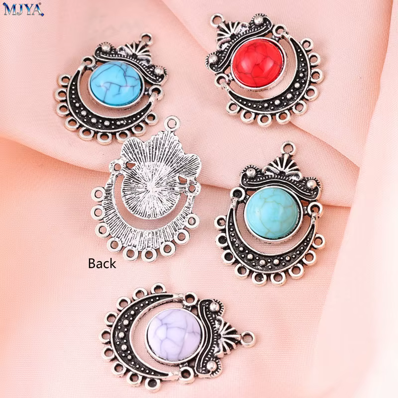 MJYA – connecteurs turquoise vintage