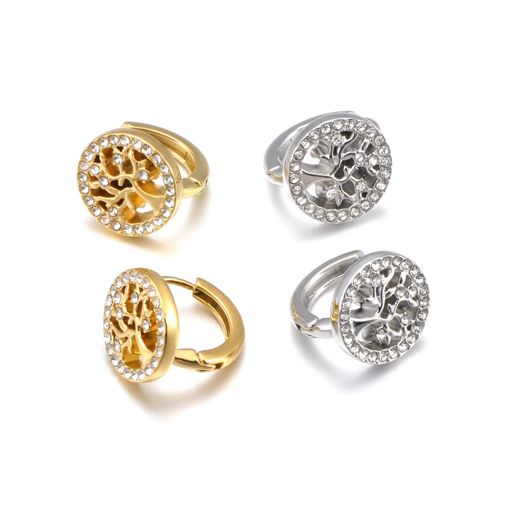 Boucles d'oreilles arbre de vie élégantes pour femmes et filles