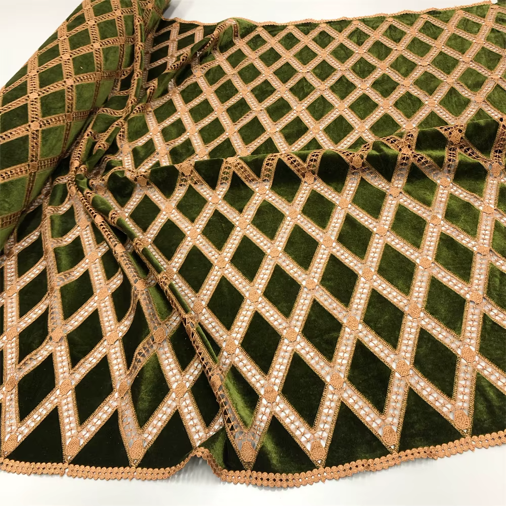 Tissu en dentelle africaine à motifs géométriques 2025