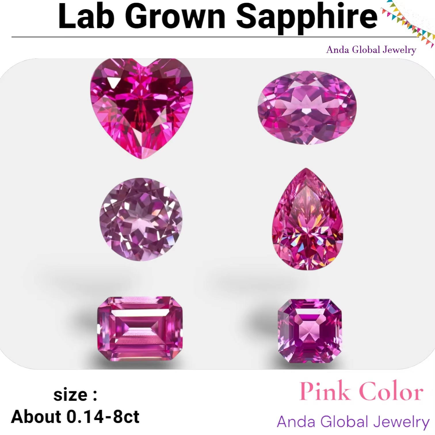 Saphir rose cultivé en laboratoire M-Lab pour la fabrication de bijoux DIY : bague