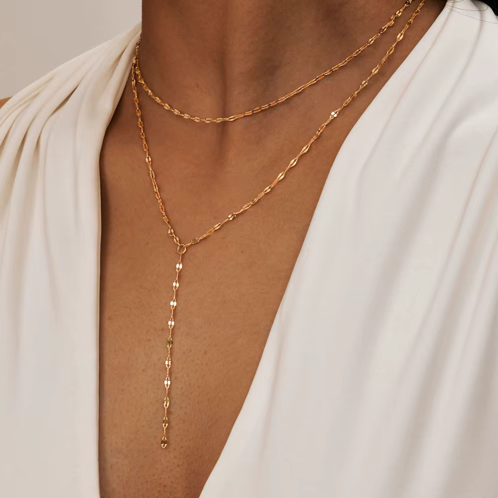 Lariat Collier avec Pendentif de Barre