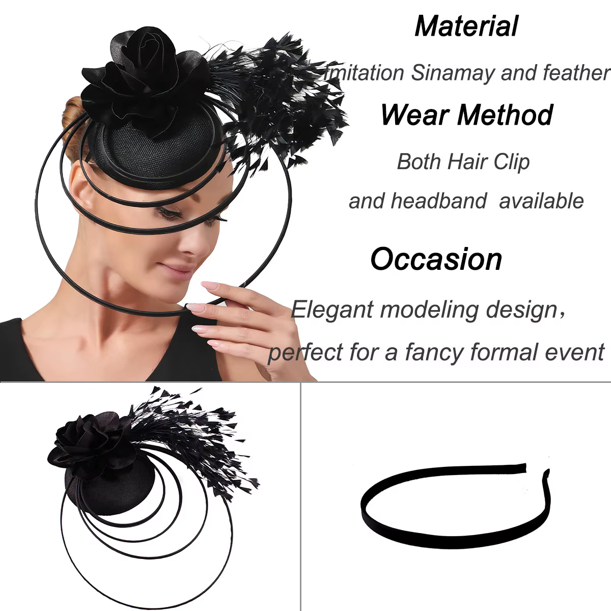 Nouveau Beige course Occasion Fascinator chapeaux nœud papillon mariée mariage église