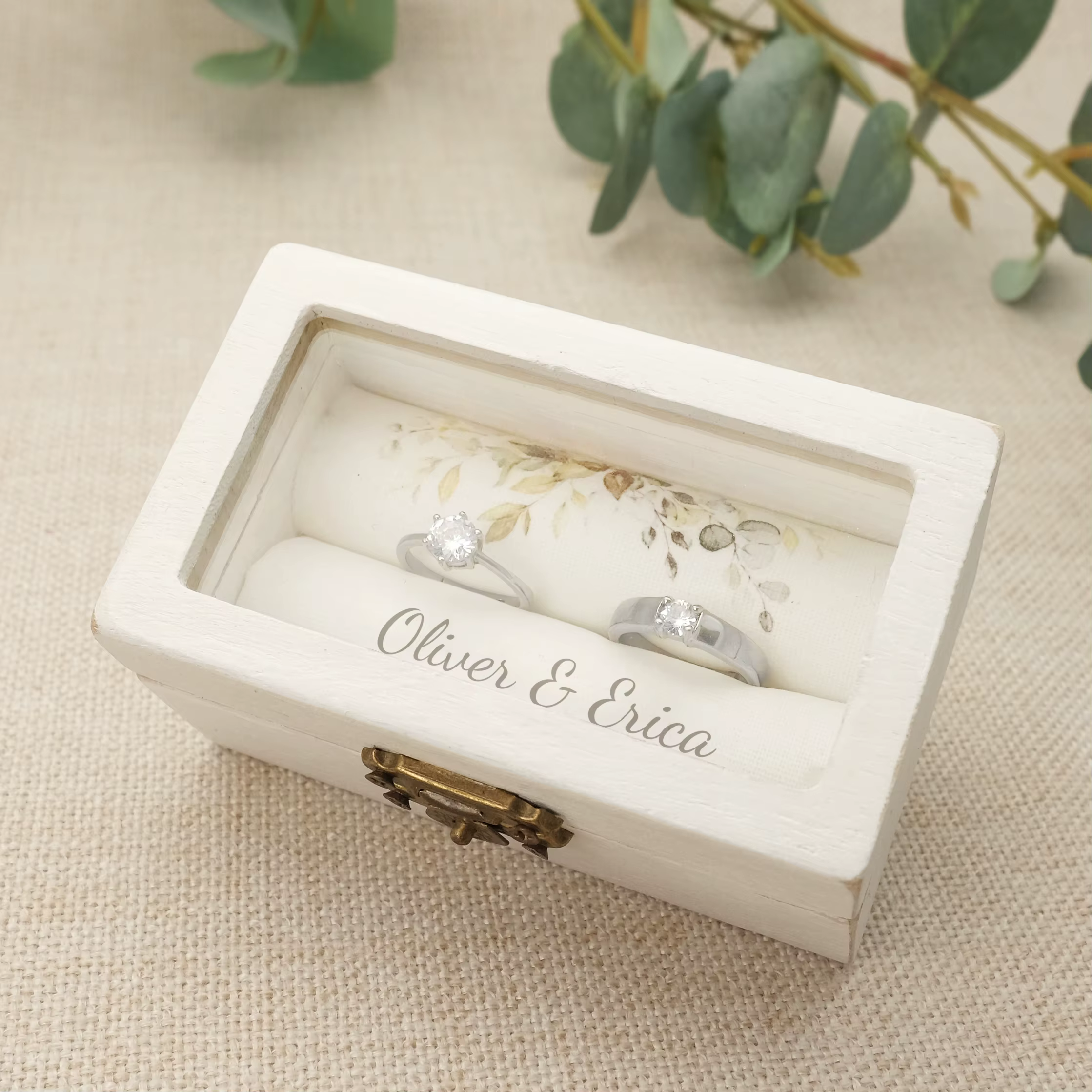 Boîte à bagues de mariage personnalisée