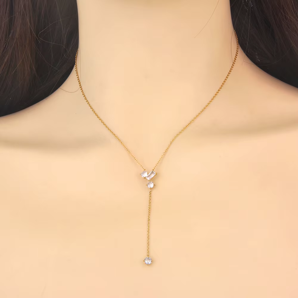 AENINE – colliers délicats et simples en zircone cubique pour femmes