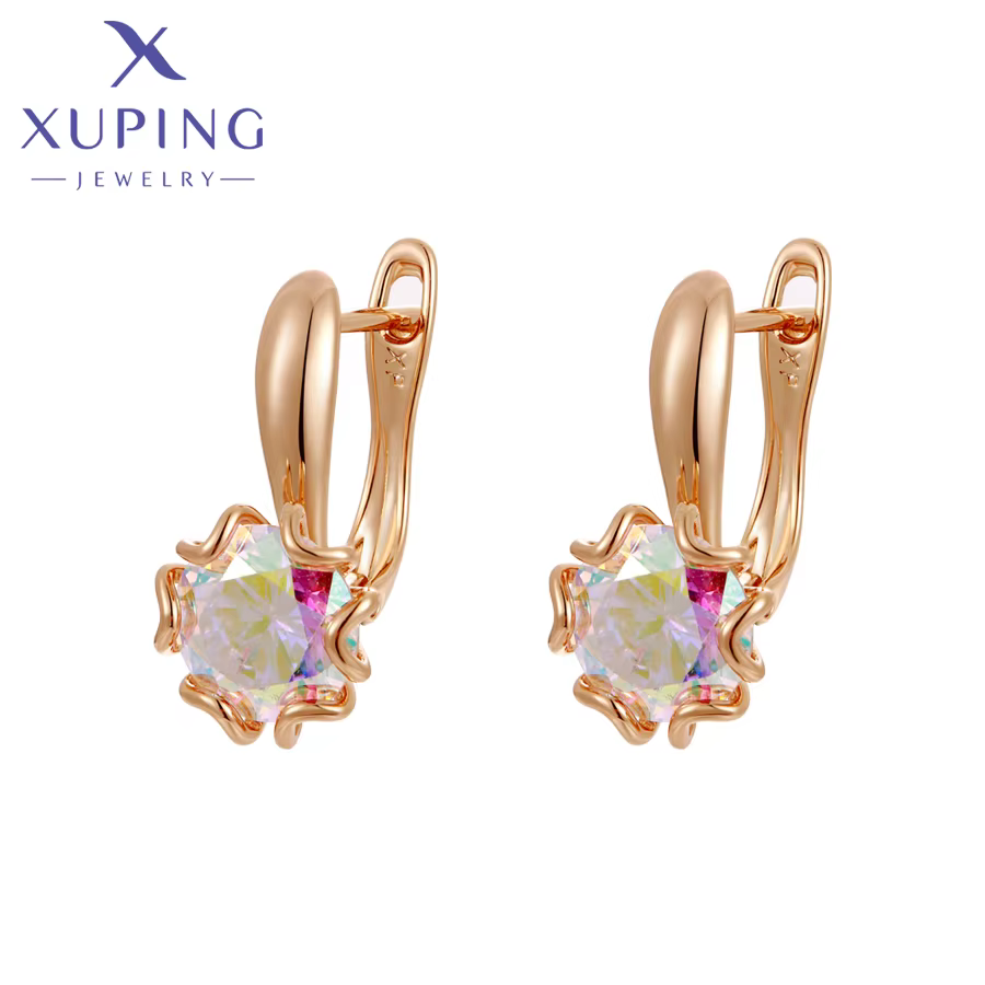 Xuping bijoux nouveau Krasьги gagnant de la mode Style européen couleur or femmes Huggies boucles d'oreilles magasin
