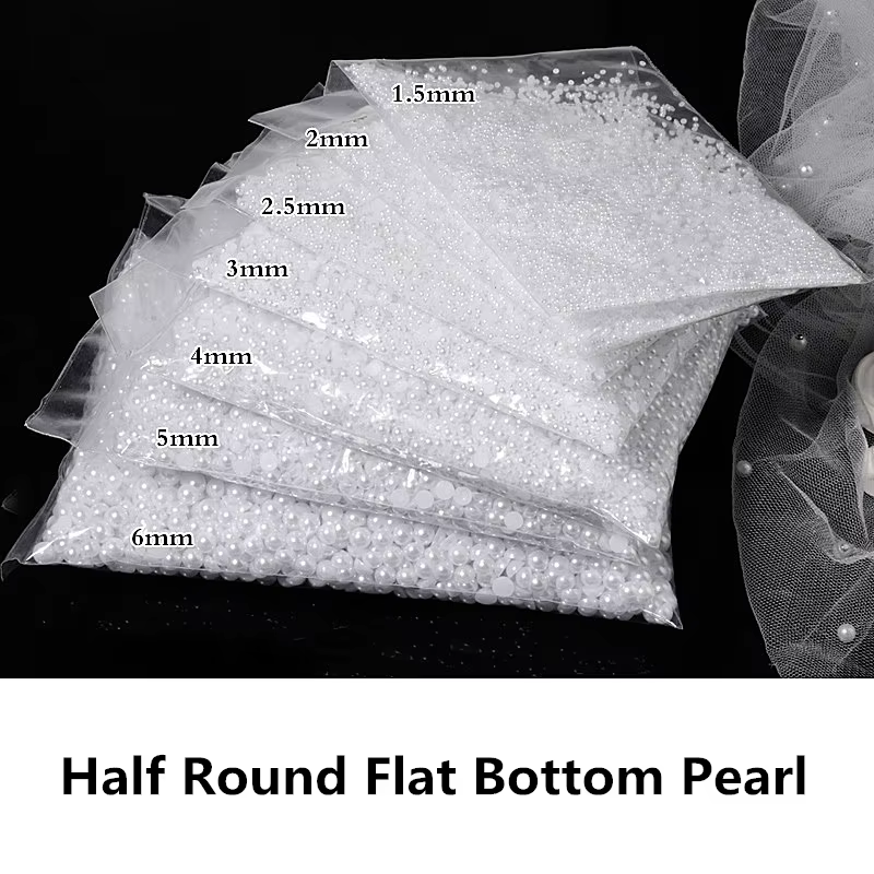 Perle d'imitation ABS blanc ivoire 2-25mm