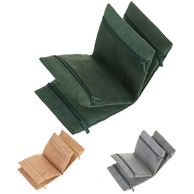 Sac de rangement pour bijoux de voyage avec fermeture éclair