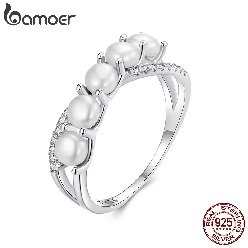 BAMOER 2025 nouvelle bague en argent Sterling 925 avec perles infinies
