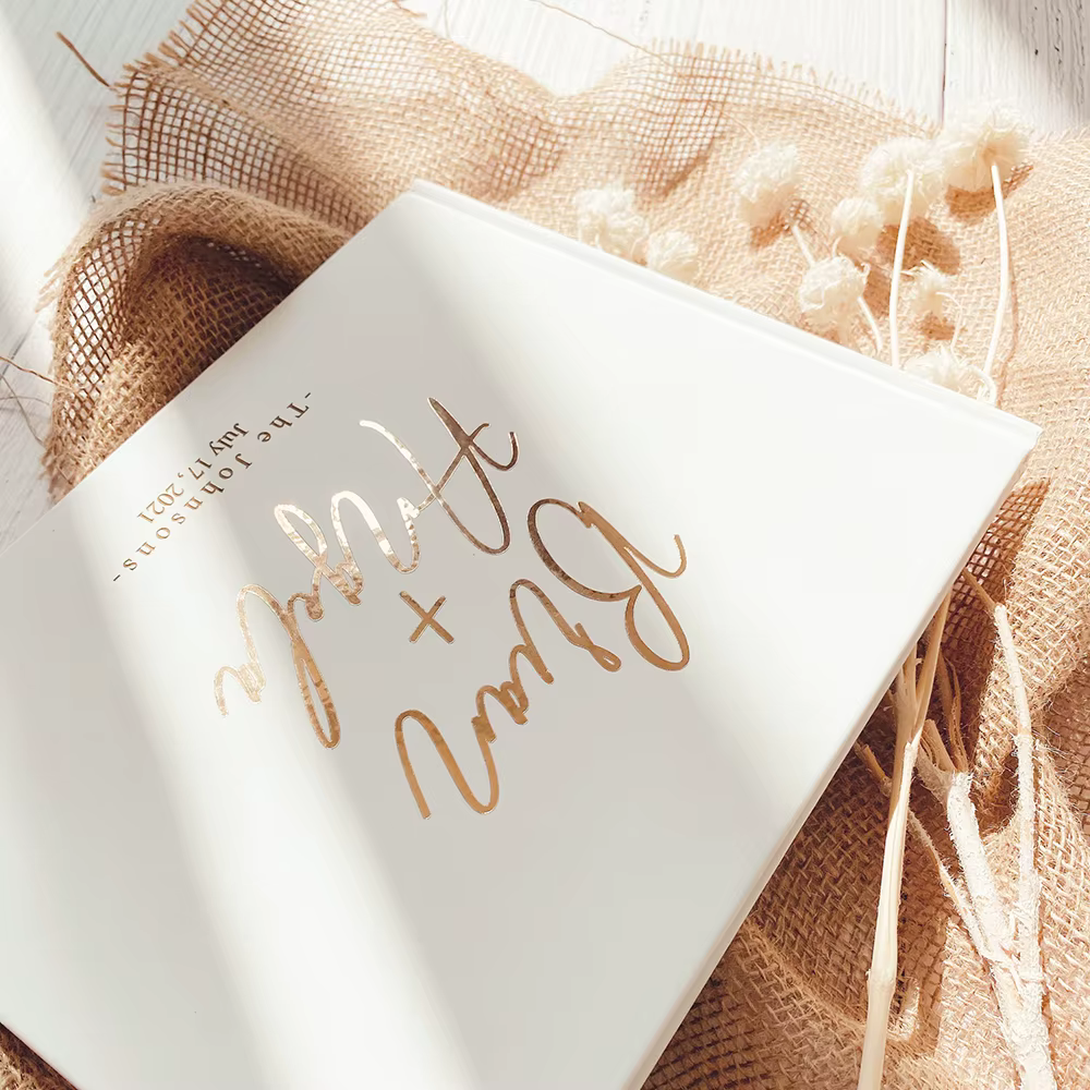 Livre d'or blanc personnalisé pour mariage