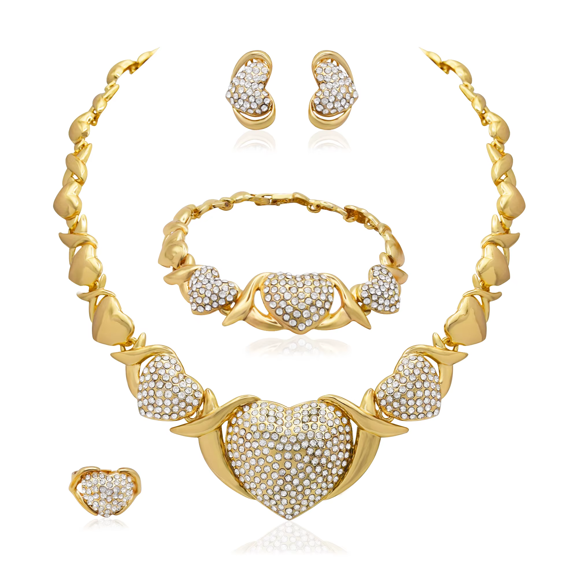 Ensembles de bijoux en forme de cœur pour femmes