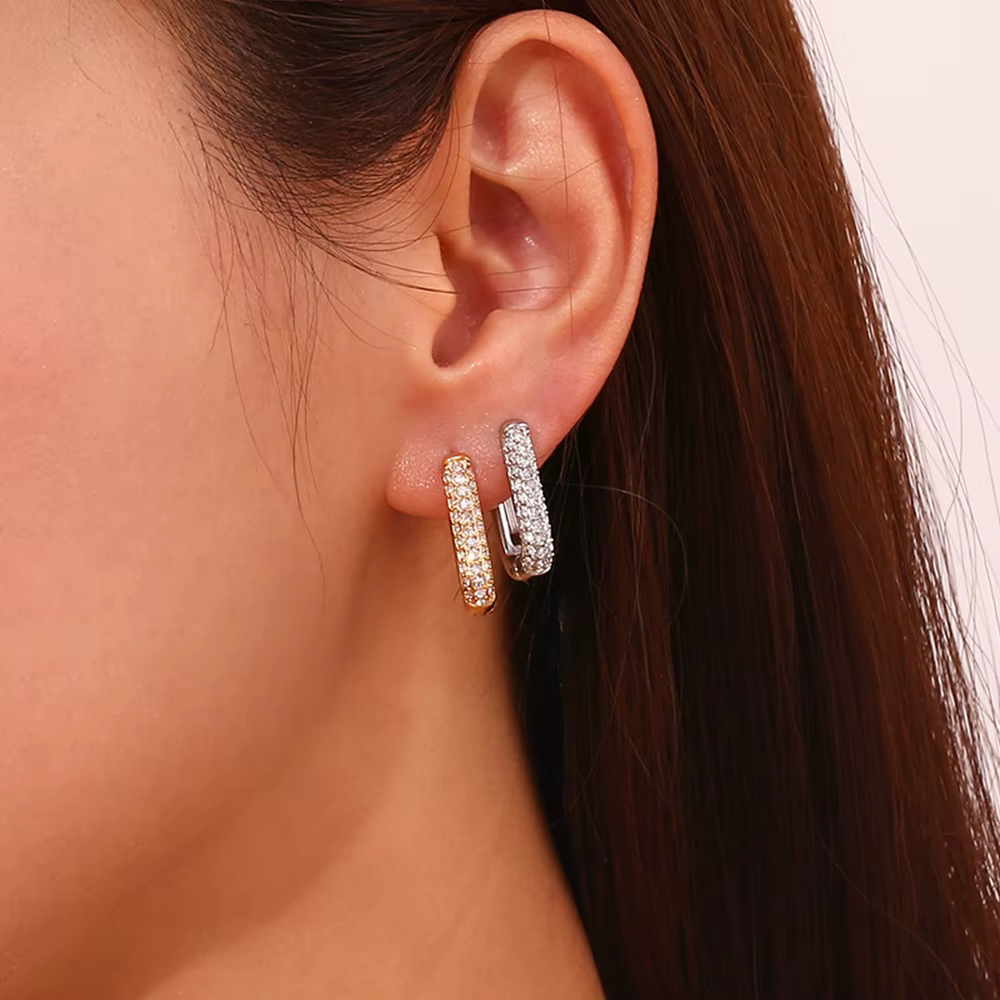 La.Muses – boucles d'oreilles de luxe en zircone cubique blanche