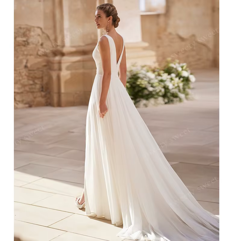 Robe De mariée Vintage entièrement en mousseline De soie