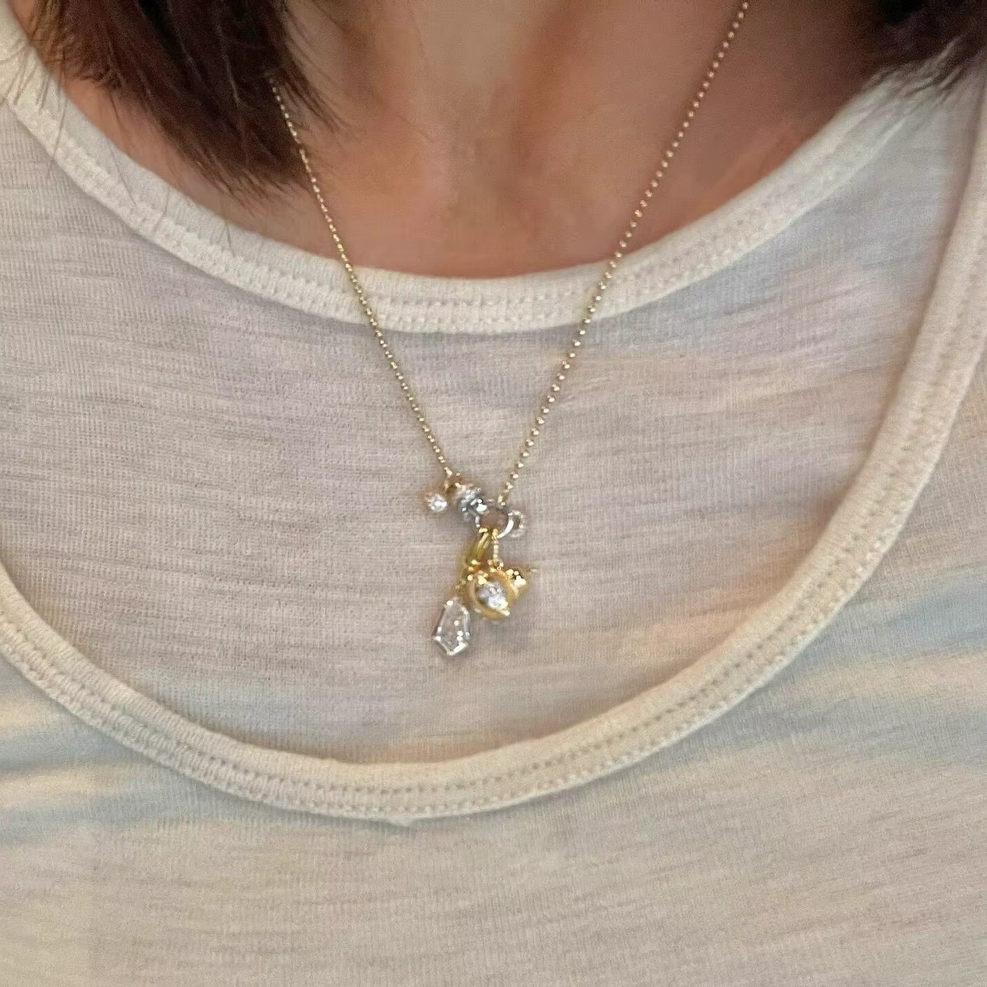 Collier multi-pendentif brillant à la mode pour femmes
