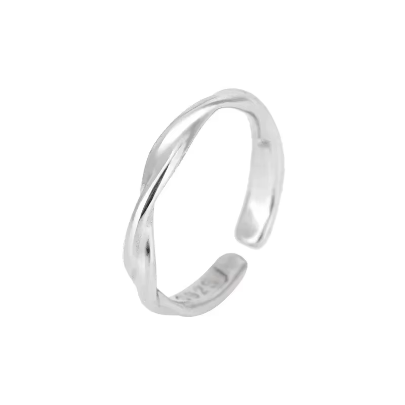 Bague en fil torsadé Simple en argent Sterling 925
