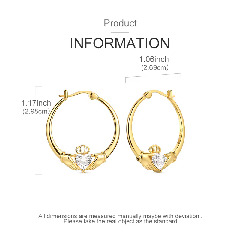Boucles d'oreilles classiques en argent Sterling 925