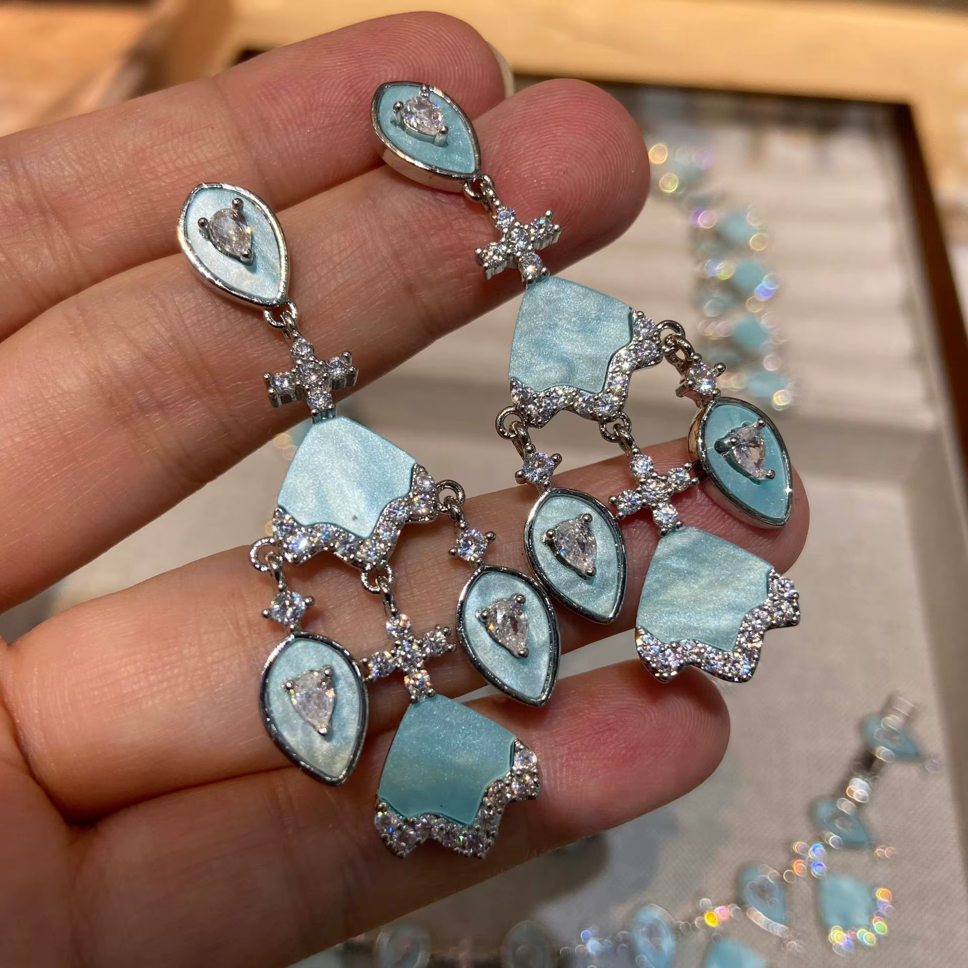 Ensemble de bijoux en Zircon incrusté de cuivre pour femmes