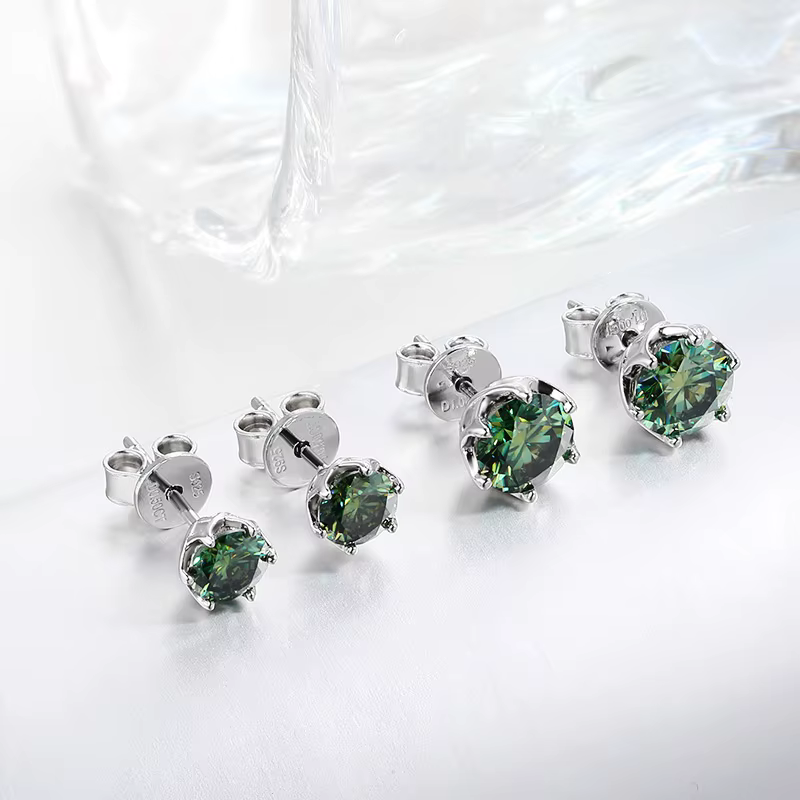 MooYA-Boucles d'Oreilles en Moissanite pour Femme et Fille