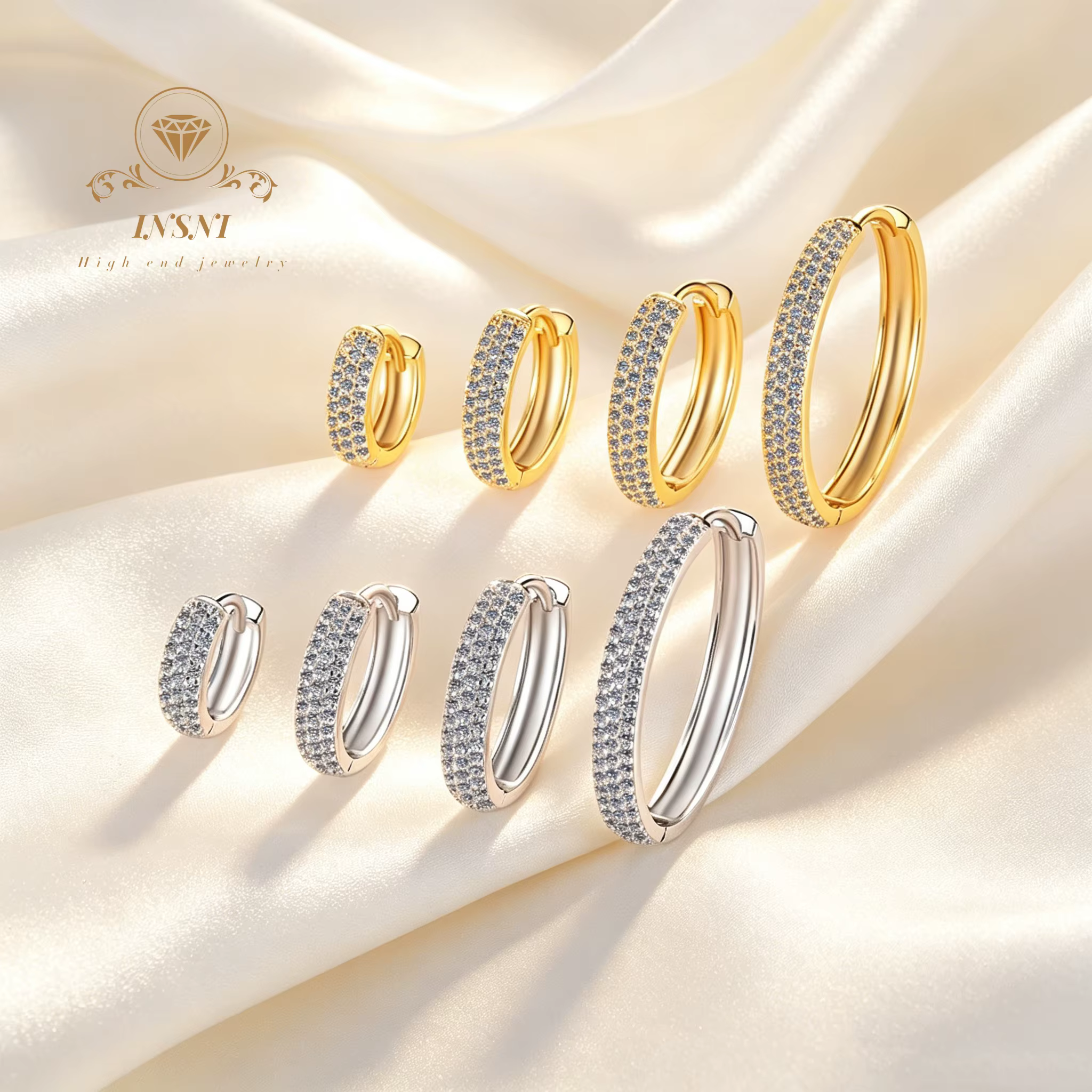 Boucles d'oreilles Moissanite 12/15/18/25mm