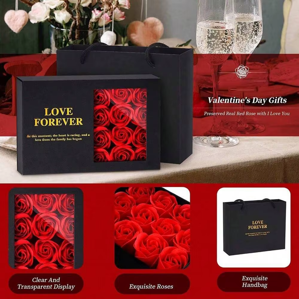 Coffret cadeau élégant pour bijoux pour la Saint-Valentin – Inscription "Love Forever"