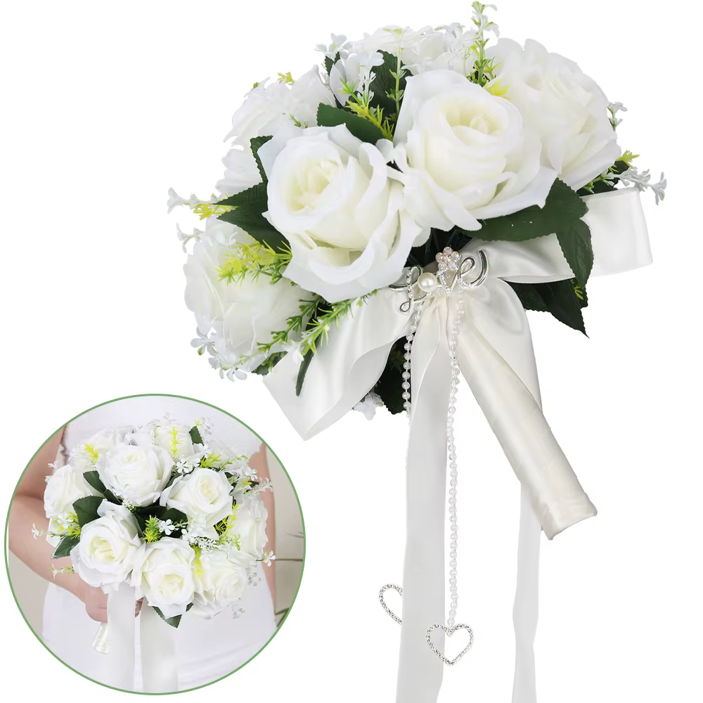 1 bouquet de mariée en forme de rose blanche