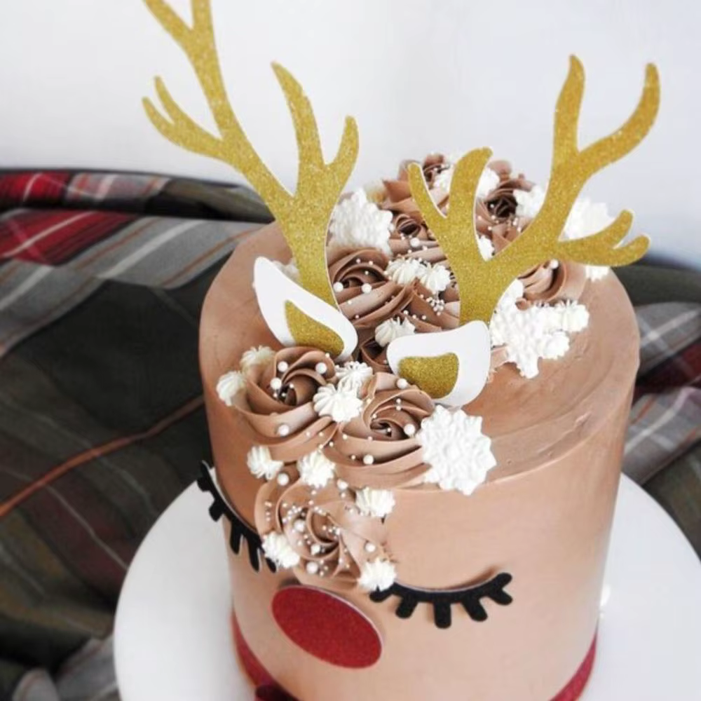Décoration de gâteau en bois de cerf endormi pour Halloween