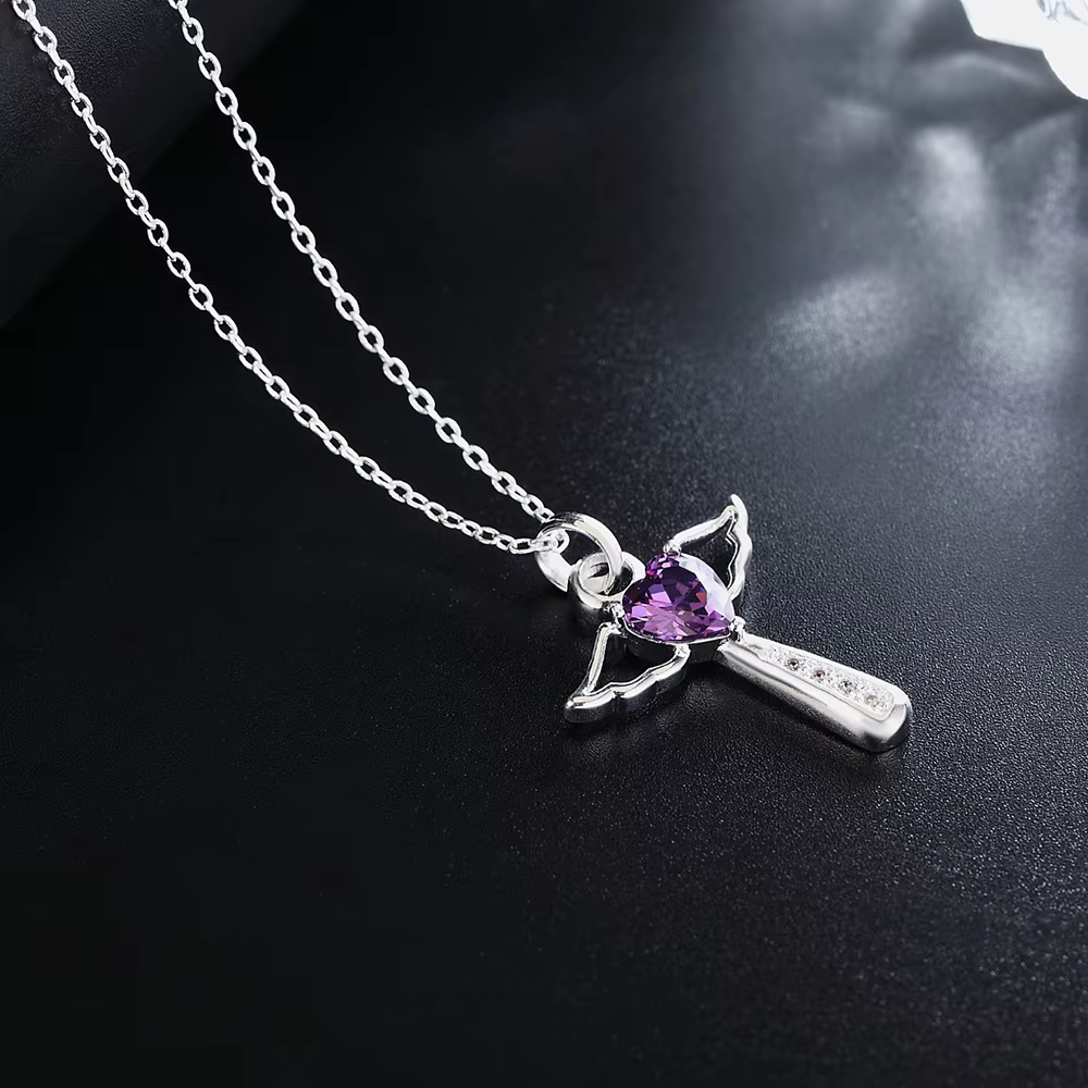 Collier aile d'ange en argent Sterling 925 pour femmes