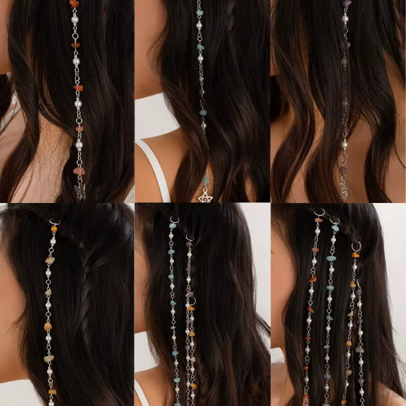 Anneaux de cheveux bijoux manchettes pince tresses