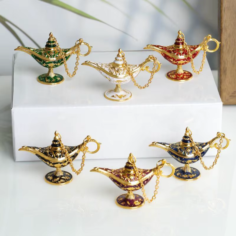 Aladdin lampe magique alliage artisanat décoratif ornements Statue mariage vacances fête maison salon bureau décoration