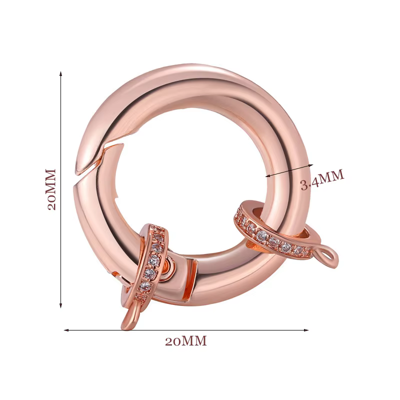 Fermoirs en cuivre et zircone pour fabrication de bijoux faits à la main