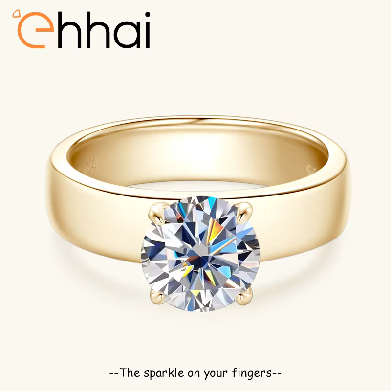 Ehhai GRA certifié 2ct Moissanite bague pour femmes diamant bagues de fiançailles réel s925 en argent Sterling mariage bijoux fins cadeaux
