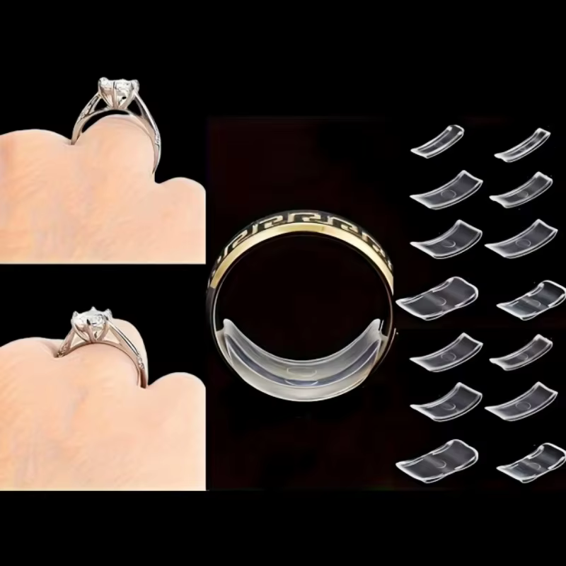 8 tailles de tailleur de bague invisible en silicone transparent