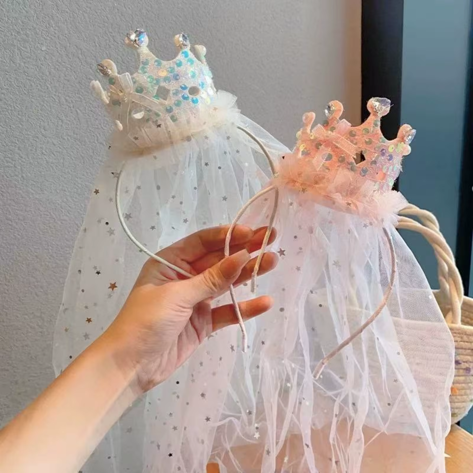 Bandeaux en voile de couronne de princesse