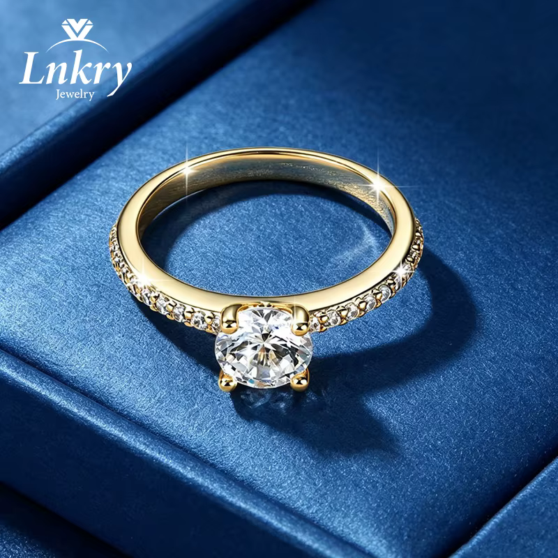 Bague de fiançailles classique en moissanite certifiée Lnkry 1
