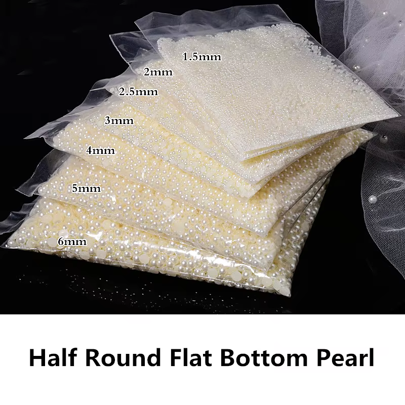 Perle d'imitation ABS blanc ivoire 2-25mm