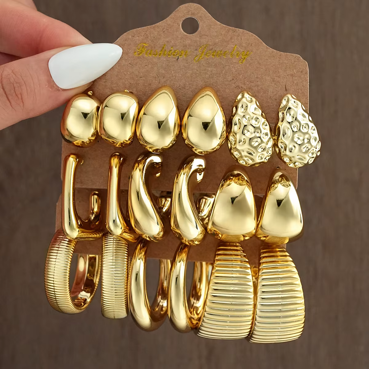 18 pièces/ensemble Vintage Punk goutte d'eau cerceau boucle d'oreille pour les femmes mode or argent couleur exagérée