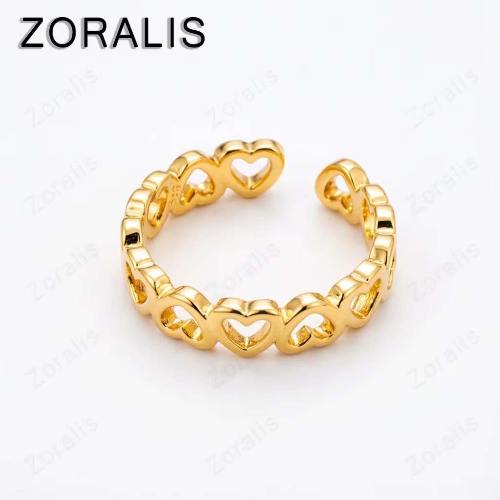 Bagues en forme de cœur en or 18 carats pour femmes