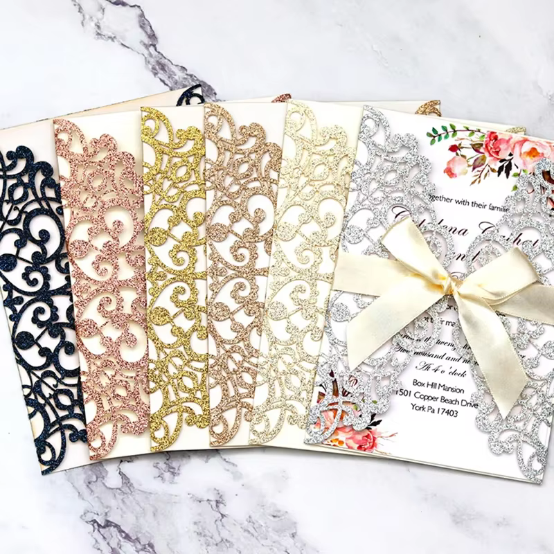 Étiquettes de cartes d'invitation de mariage
