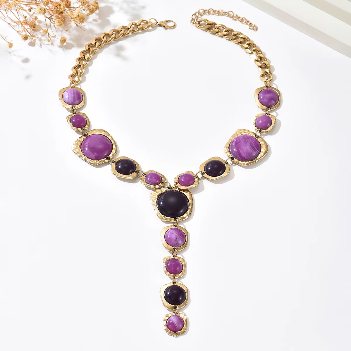 Collier Long rétro en forme de Y pour femmes
