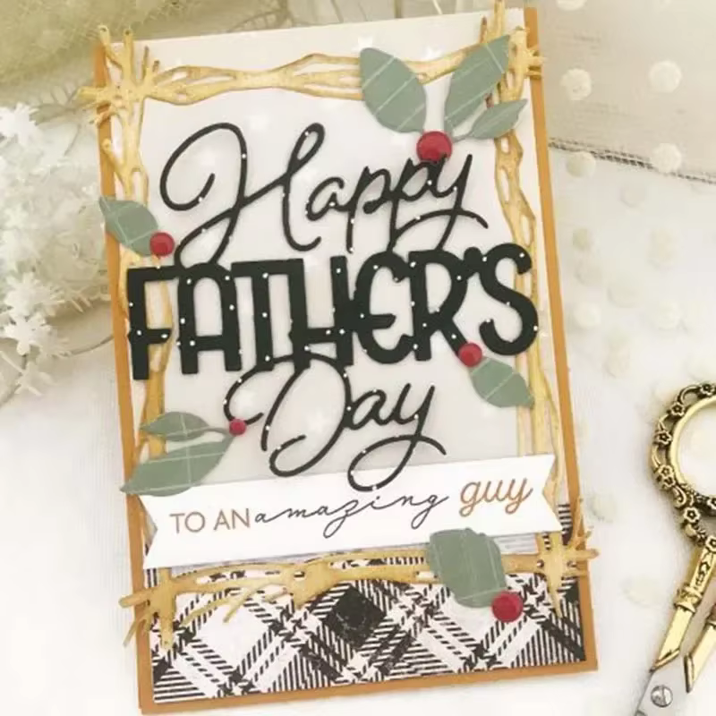 Joyeux père mère papa fête de la maman carte de voeux faisant moule matrices de découpe en métal pochoirs pour bricolage Scrapbooking Die modèle