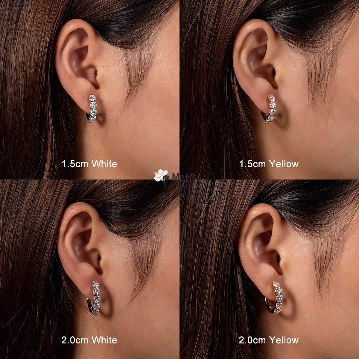 Boucles d'oreilles créoles Metis 3 carats en moissanite