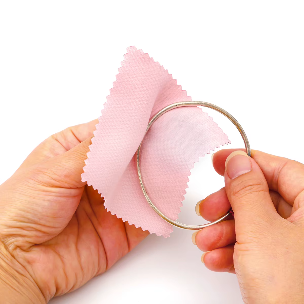 50 pcs/pack 8 cm * 8 cm bijoux polissage couleur rose tissu vernis chiffon de nettoyage soin pour 925 propre