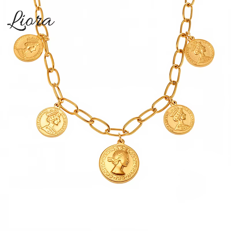 Liora – collier avec pendentif Portrait d'élizabeth populaire pour femmes