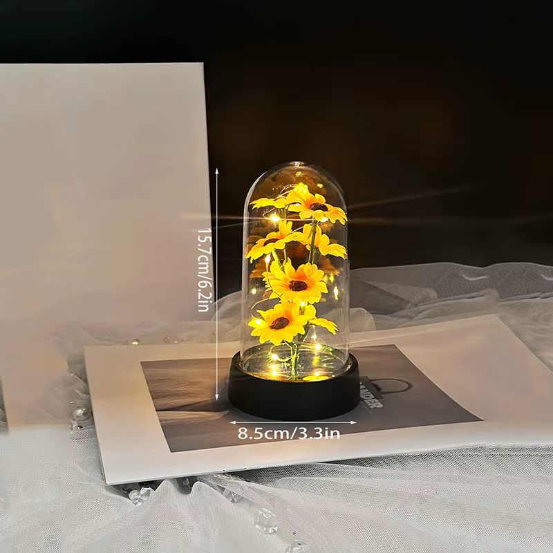Cadeau de saison de remise des diplômes petit ensemble en plastique de tournesol fête des mères envoyer à la femme