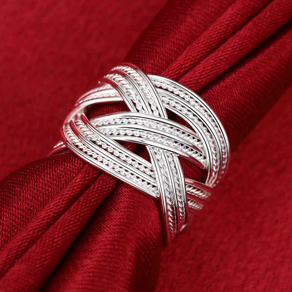 Bague ouverte en argent Sterling 925 pour femmes et hommes