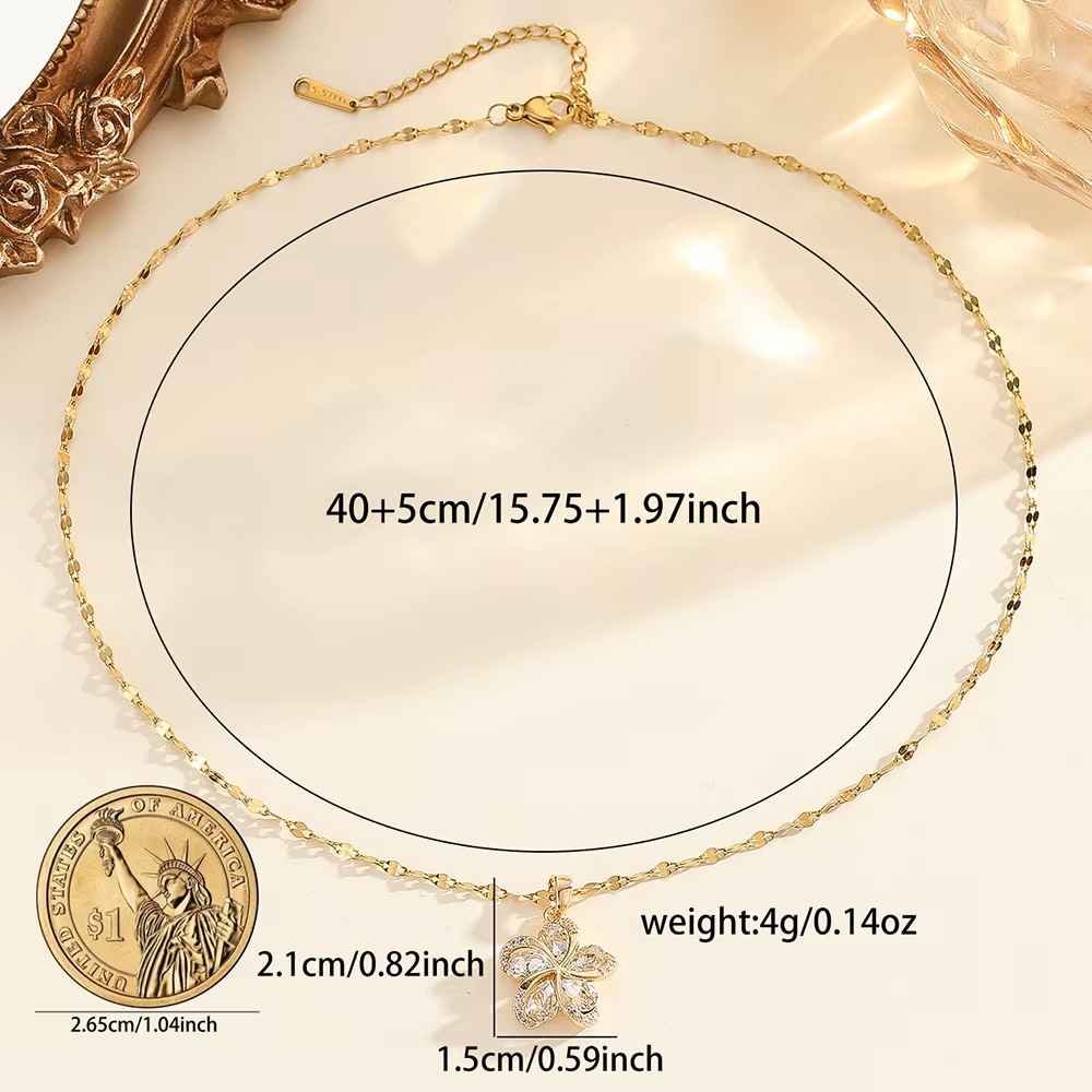 DIEYURO 316L acier inoxydable vert Zircon fleurs pendentif collier pour femmes nouveau luxe filles chanceux chaîne anniversaire bijoux cadeaux
