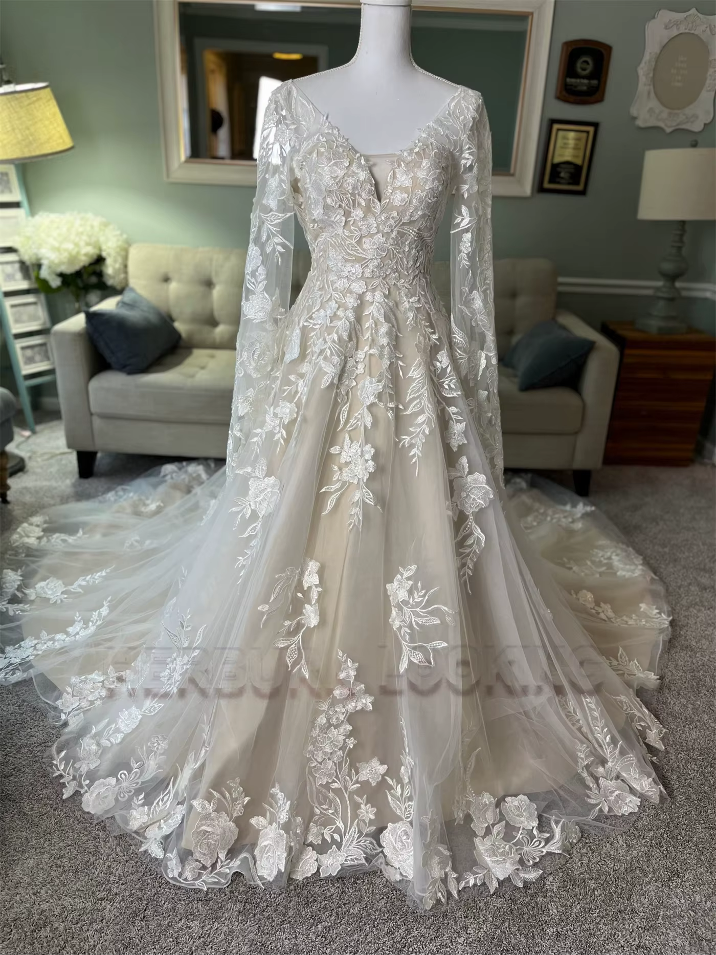 HERBURN Robes de mariée délicates en forme de A pour femmes